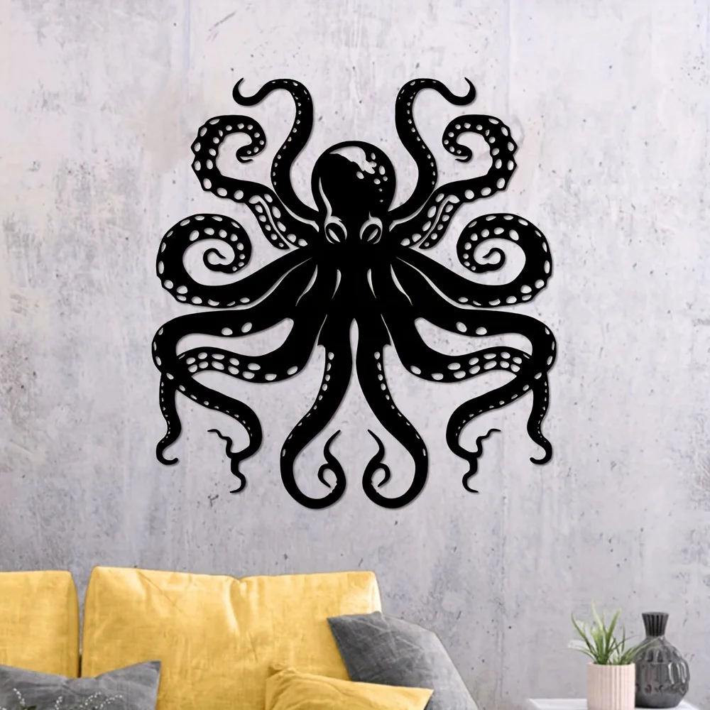 【2D Flat】Metal Octopus Wall De - Home Decor Garden Ideas recension och pris