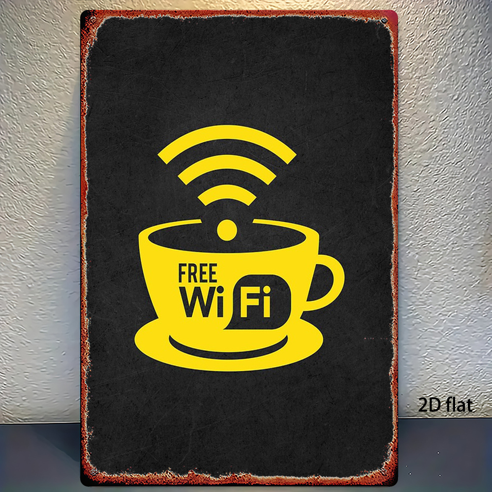 2D Vintage Metal Sign, WiFi Zo - Home Decor Garden Ideas recension och pris