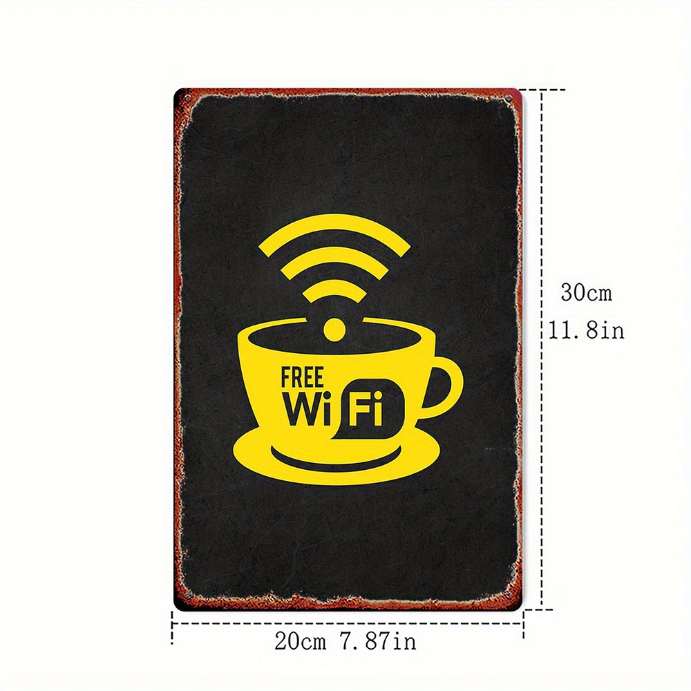 2D Vintage Metal Sign, WiFi Zo - Home Decor Garden Ideas recension och pris