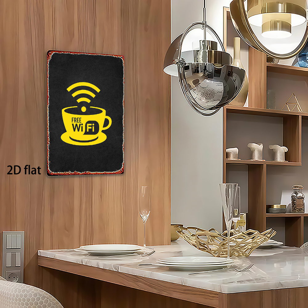 2D Vintage Metal Sign, WiFi Zo - Home Decor Garden Ideas recension och pris