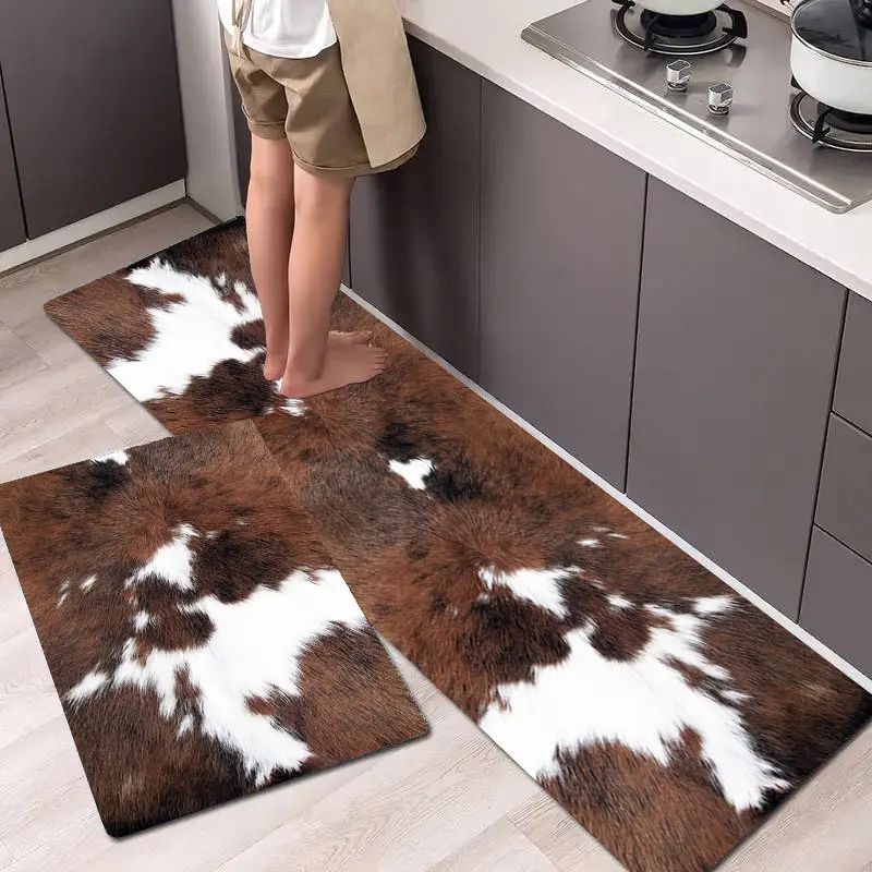 VIKAMA 1/2Pcs Western Cow Prin - Cowhide Rug Faux recension och pris