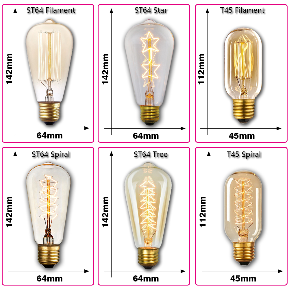 Retro Edison Light Bulb E27 40 - Home Decor Retro recension och pris