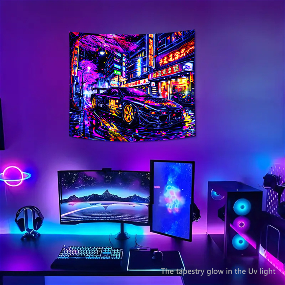 Racing UV Blacklight Fluoresce - Aesthetic Tapestry recension och pris