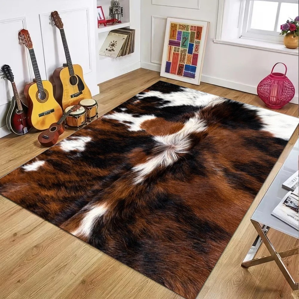 Faux Cowhide Pattern Area Rug  - Cowhide Rug Faux recension och pris