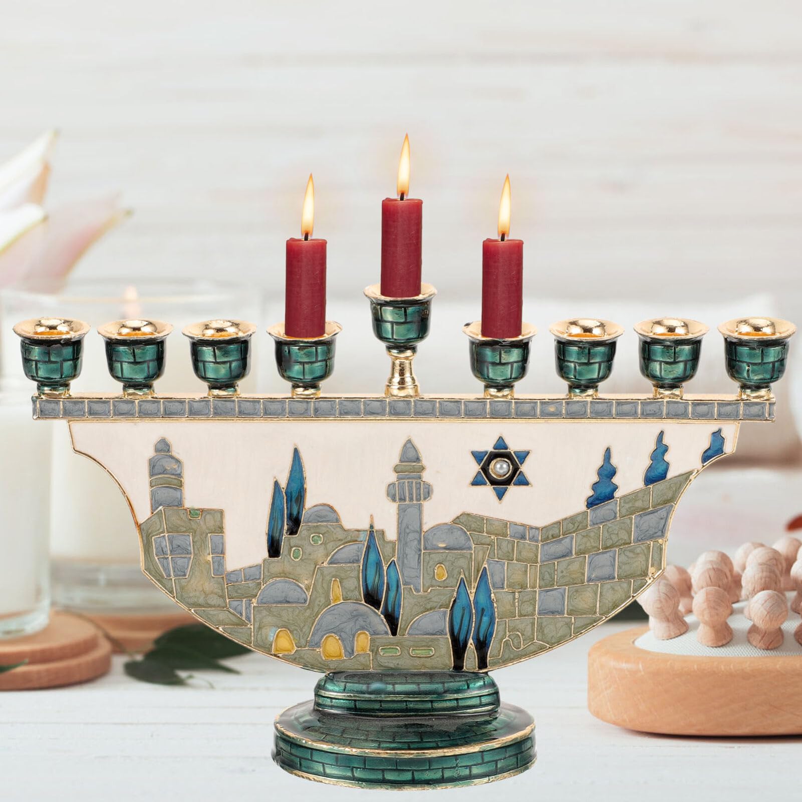 Jerusalem Menorah Hanukkah Can - Home Decor Free recension och pris