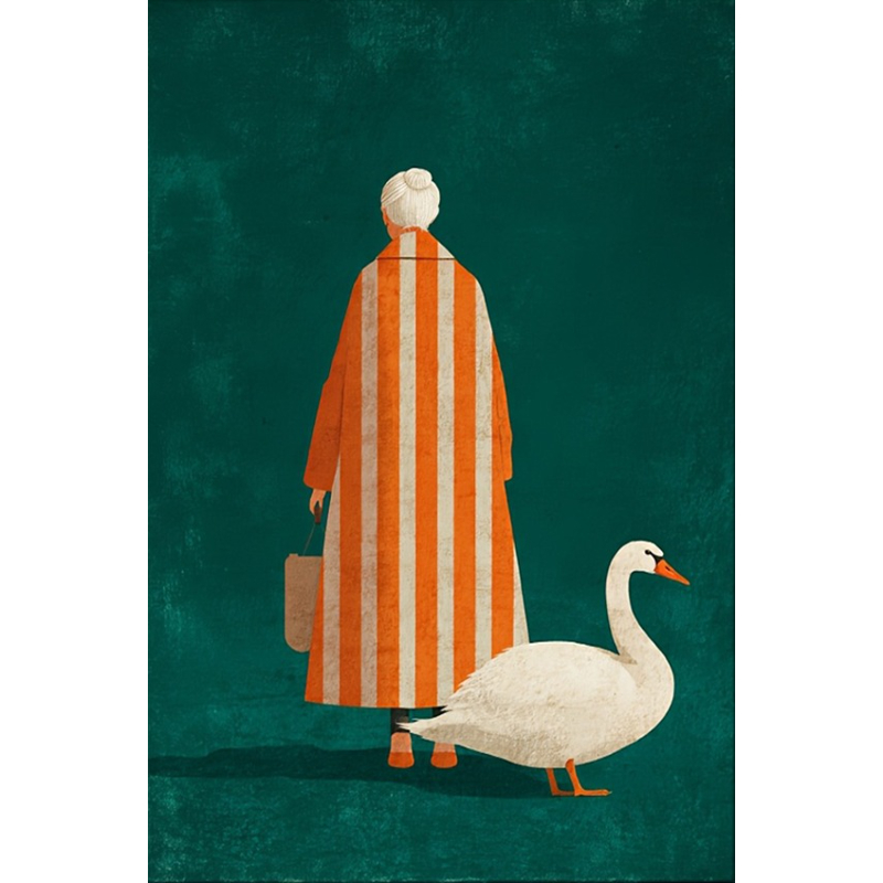 Figure in Orange White Striped - Home Decor Zen recension och pris