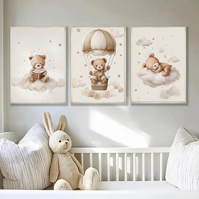 3pcs/set Bohemian Teddy Bear A - Home Decor Wall Pictures recension och pris